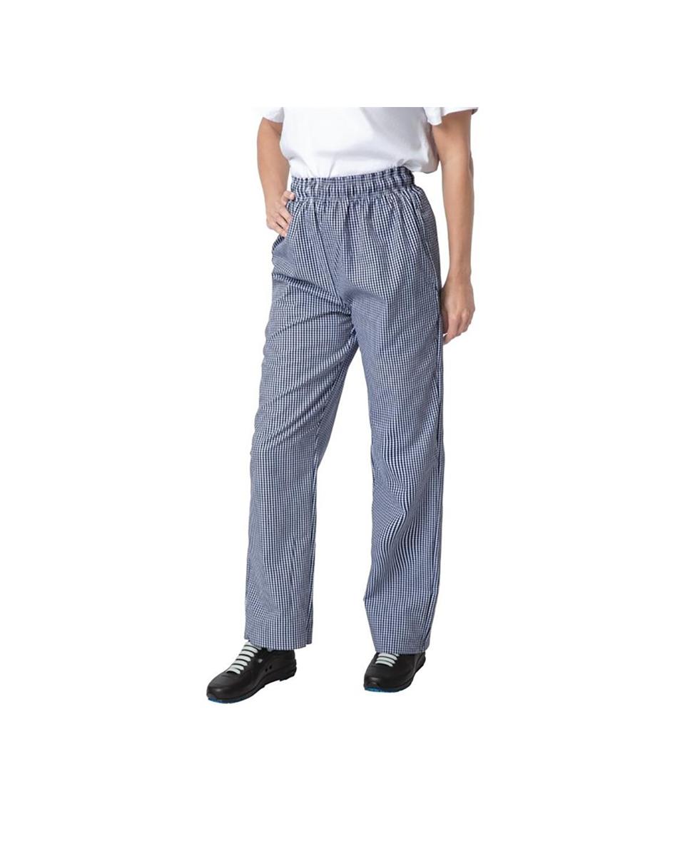 Pantalon - Unisexe - Bleu/Blanc - Polyester/Coton - Vêtements de Chef Blancs - B311
