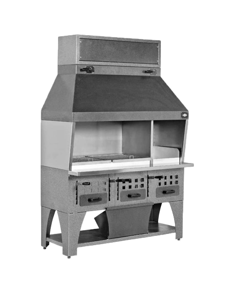 Barbecue à charbon - 160 - Réglable - H 235 x 160 x 75 CM - G-Line