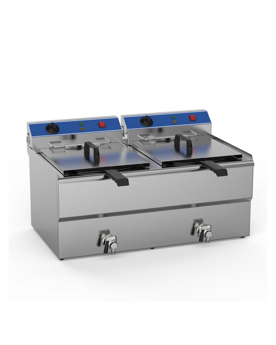 Friteuse - Electrique - Modèle de table - Vanne de vidange - 2 x 10 L - 2 x 400V - G-Line