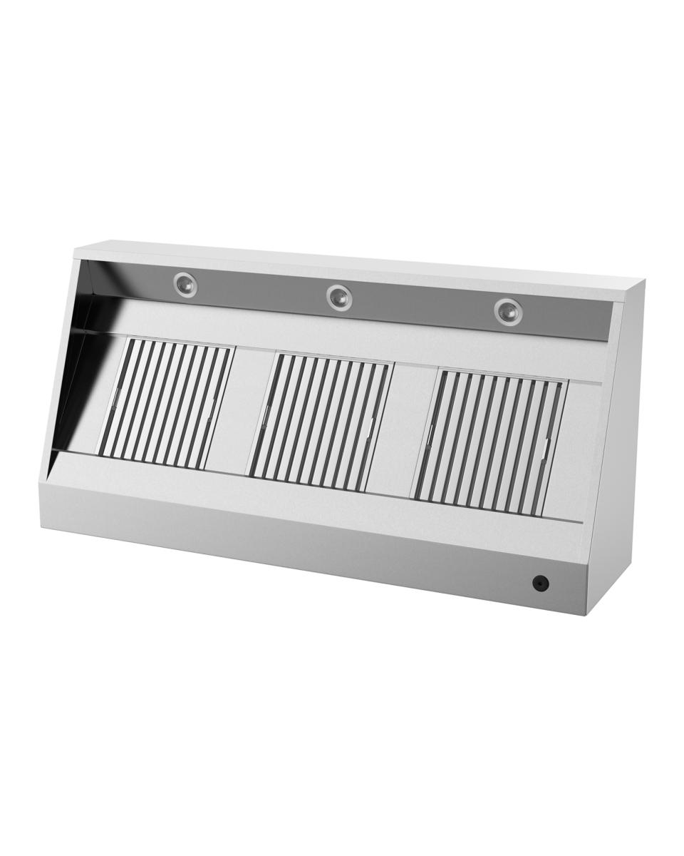 Hotte aspirante CHR - Modèle d'angle - H 40 x 300 x 95 CM - Eclairage inclus - G-Line