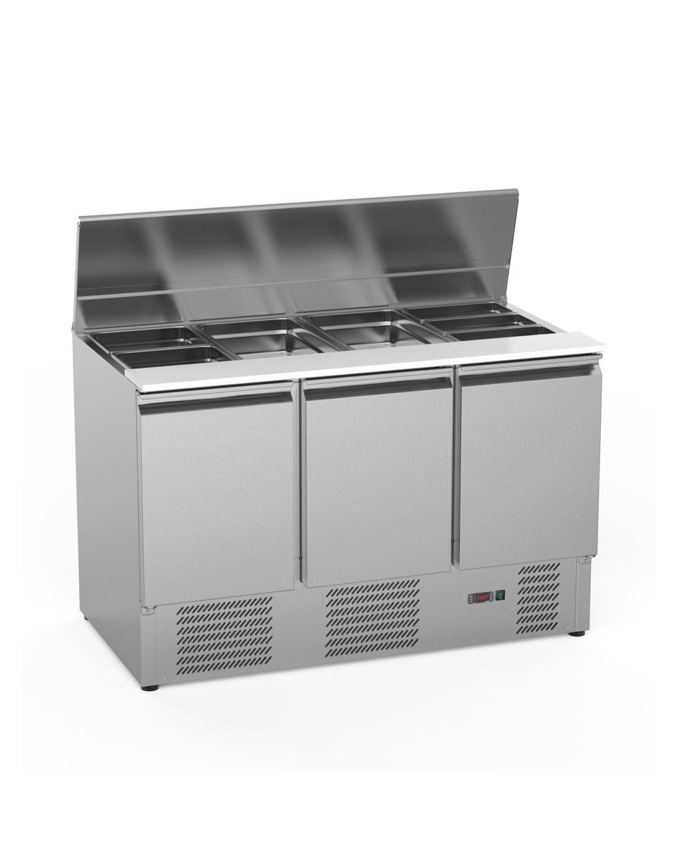 Saladette - 3 portes - H 87,5 x 136,5 x 70 CM - 368 Litres - Inox - G-Line