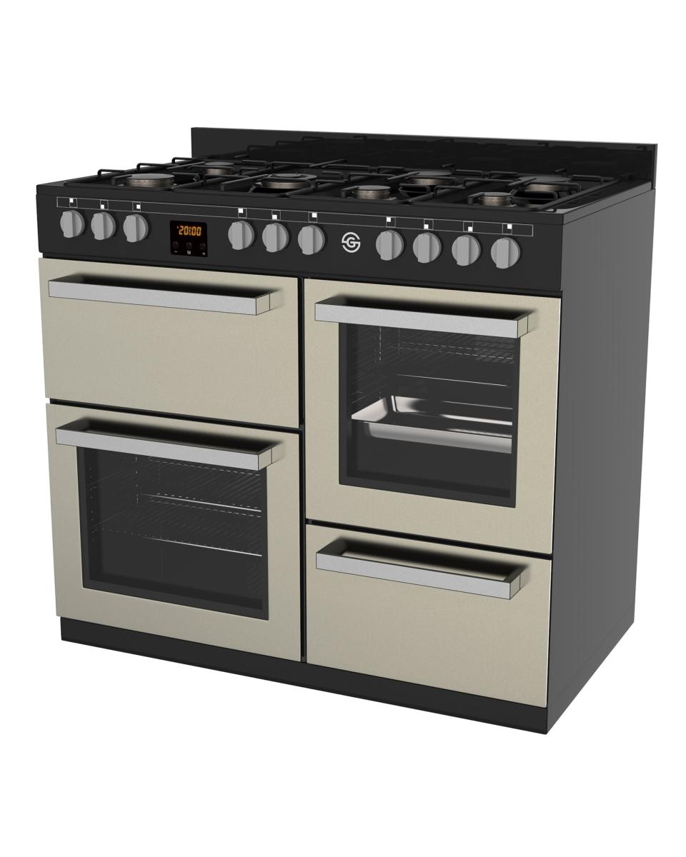Cuisinière à gaz - 7 feux - H 90 x 100 x 60 CM - Beige - G-Line