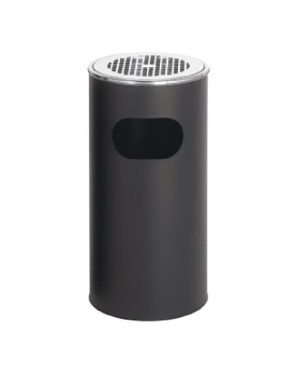 Poubelle avec cendrier - 30 Litres - Noir - G-Line
