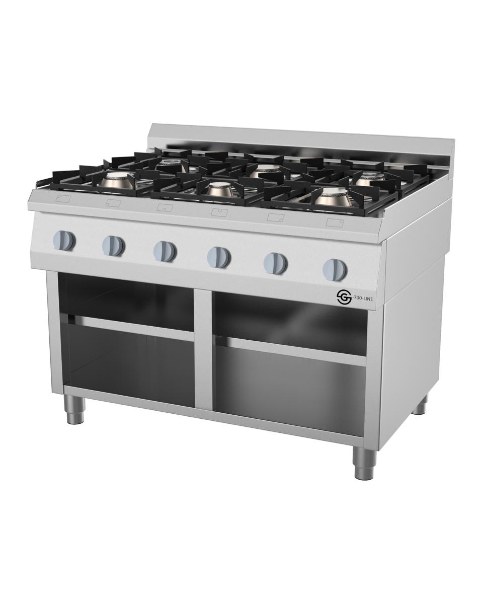 Cuisinière à gaz - G700 Line - 6 feux - 120 CM - Open Base - G-Line