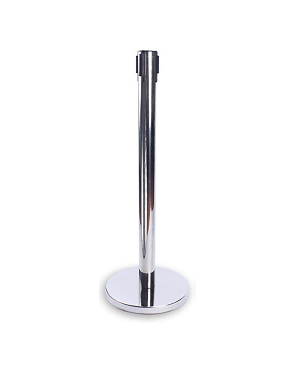 Potelet barrière avec tirette - inox / noir - G-Line
