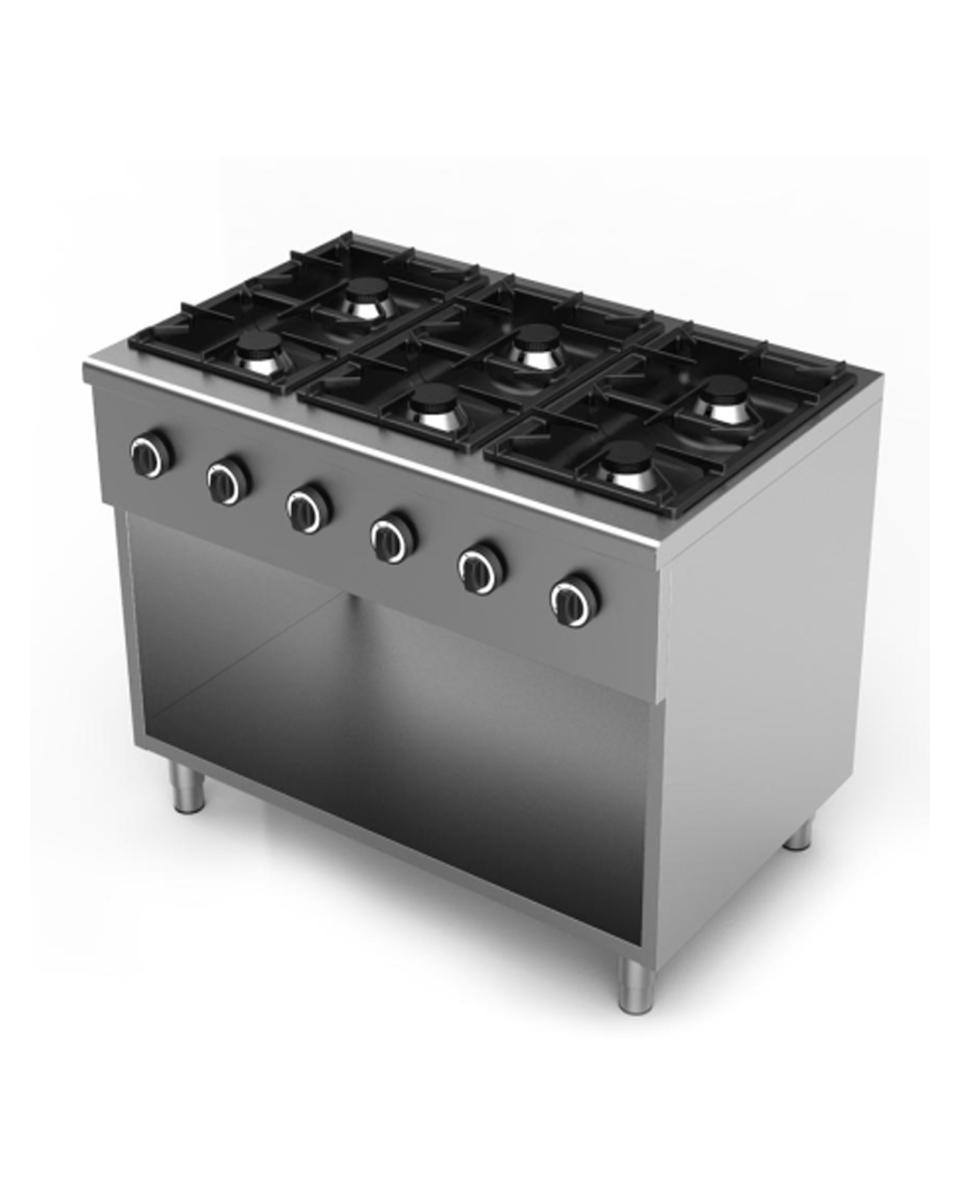 Table de cuisson - G-Line-line - 6 feux - H 85 x 110 x 70 CM - Base ouverte - G-Line