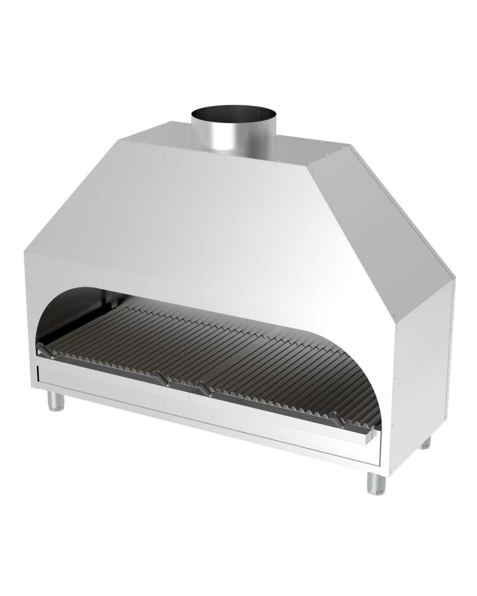 Barbecue à charbon - Modèle de table - H 120 x 150 x 53 CM - Hotte aspirante - Inox - G-Line