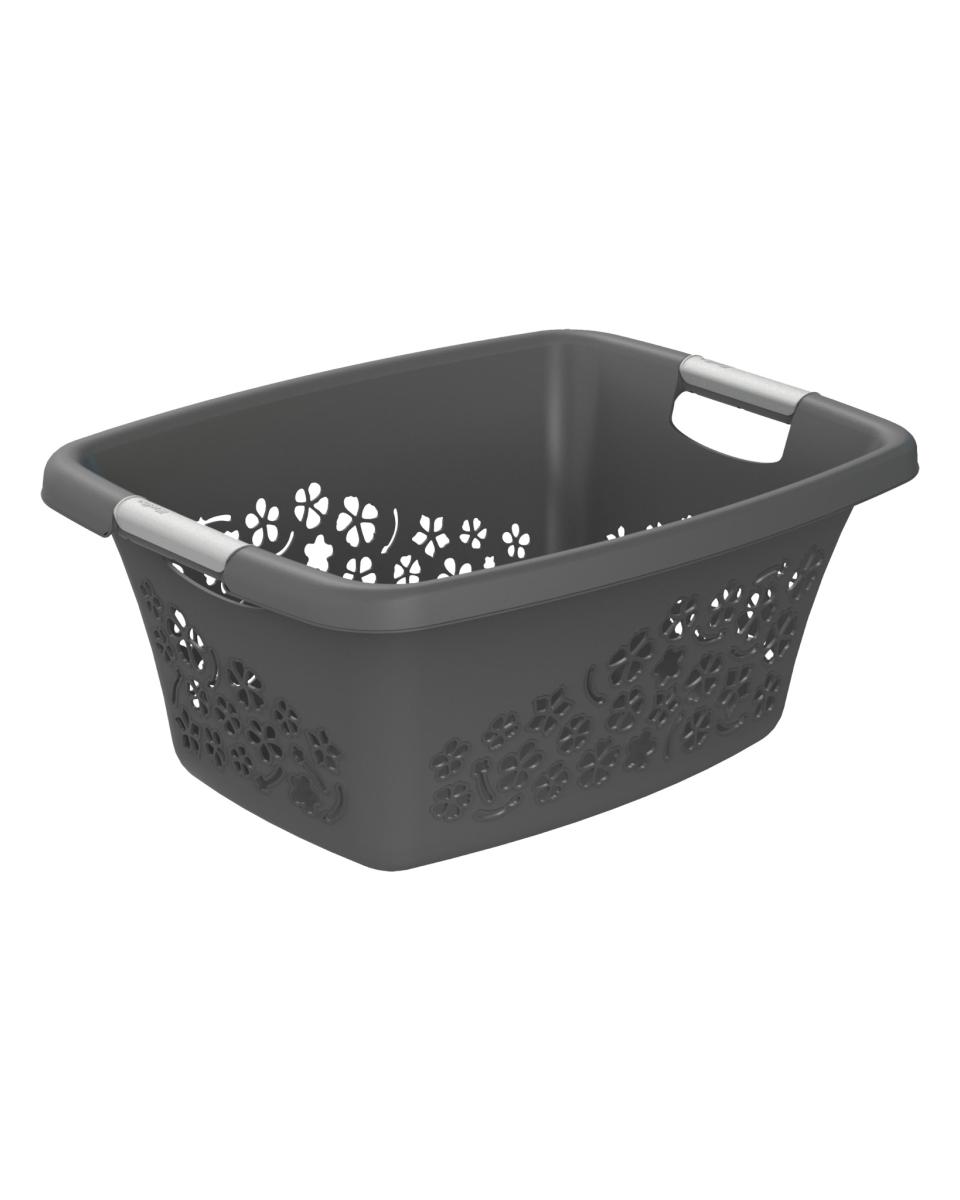 Panier à linge - H 26,2 x 49 x 65 CM - Plastique - Rotho - Fleurs - 534058