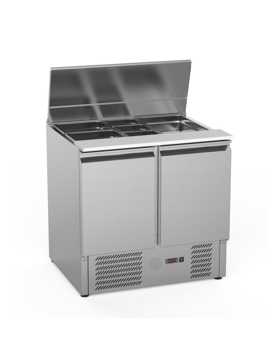 Saladette - 2 portes - H 87,5 x 90 x 70 CM - 240 Litres - Inox - G-Line