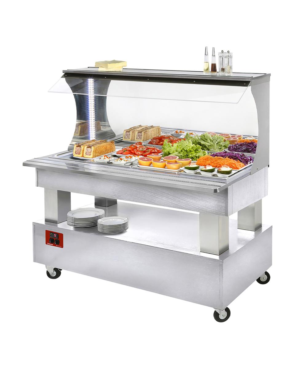 Buffet Réfrigéré - 4 x GN 1/1 - H 140,5 x 149,5 x 69 CM - Diamant - ASB/4N-A1-R2