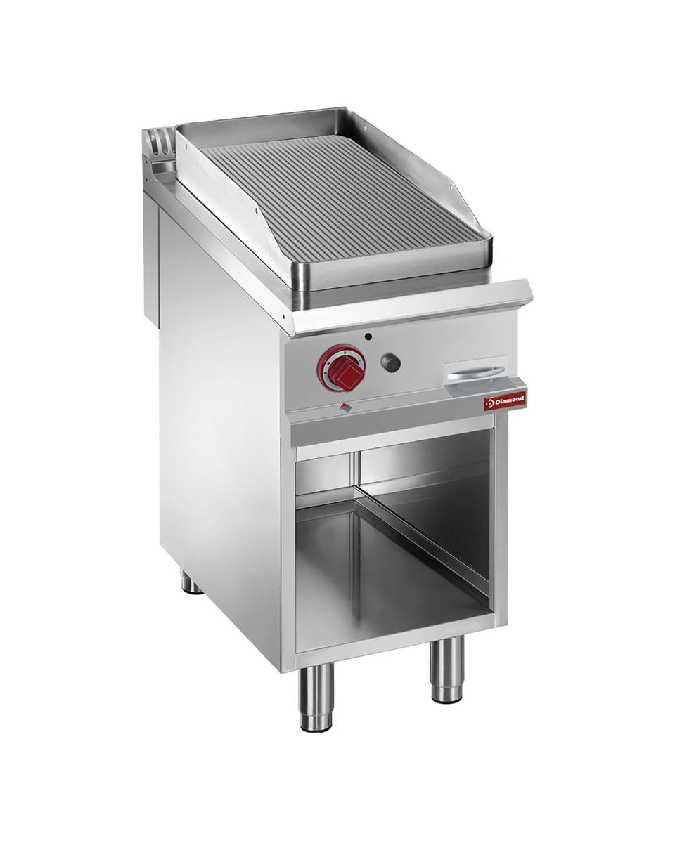 Plaque de cuisson - Gaz - Striée - 40 CM - Fond - Diamant - G9/PRA4