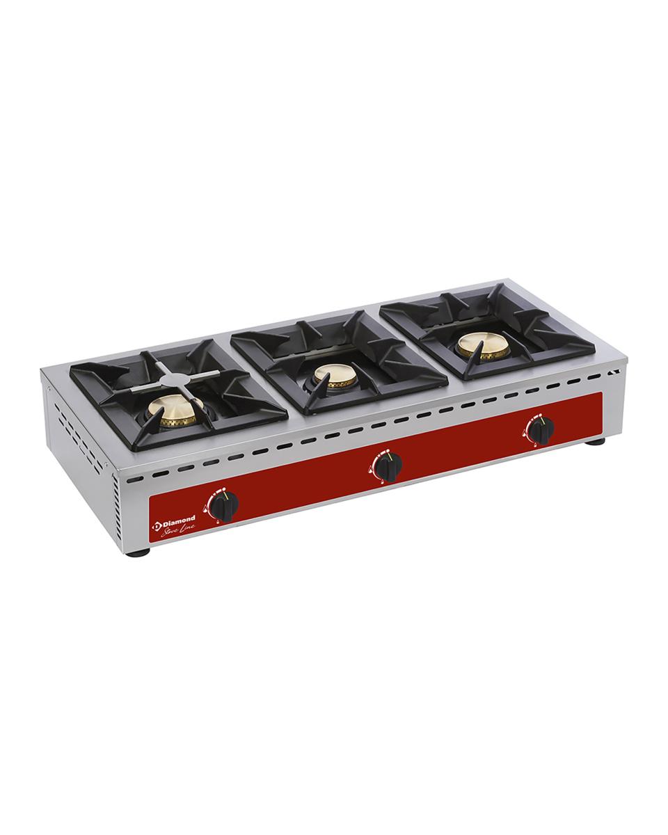 Brûleur gaz - 3 Brûleurs - Modèle de table - 7 + 5 + 7kW - Diamant - RF3G/Q