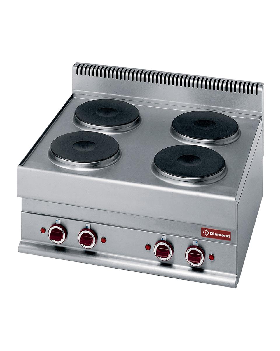 Cuisinière - Electrique - 4 Plaques - Ø22 CM - Modèle de table - Diamant - E65/4P7T-230V/3-