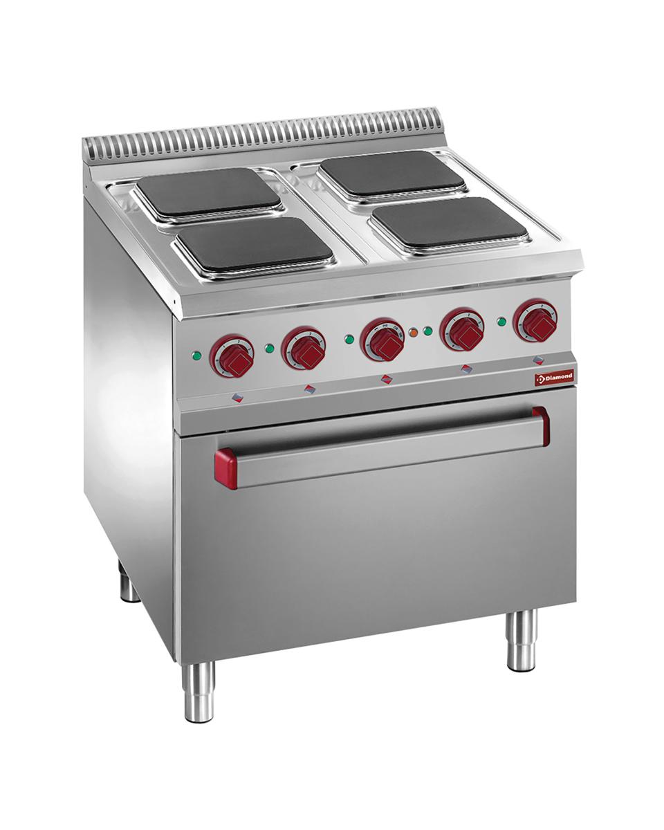 Cuisinière - Electrique - Avec four - 4 Plaques - Diamant - E7/4PQF7