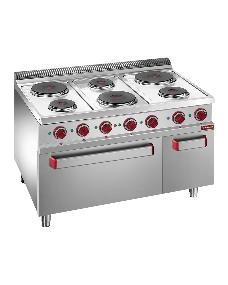 Cuisinière - Electrique - Avec Four Convection - 6 Plaques - Ø15/22 CM - Diamant - E7/6PFA11