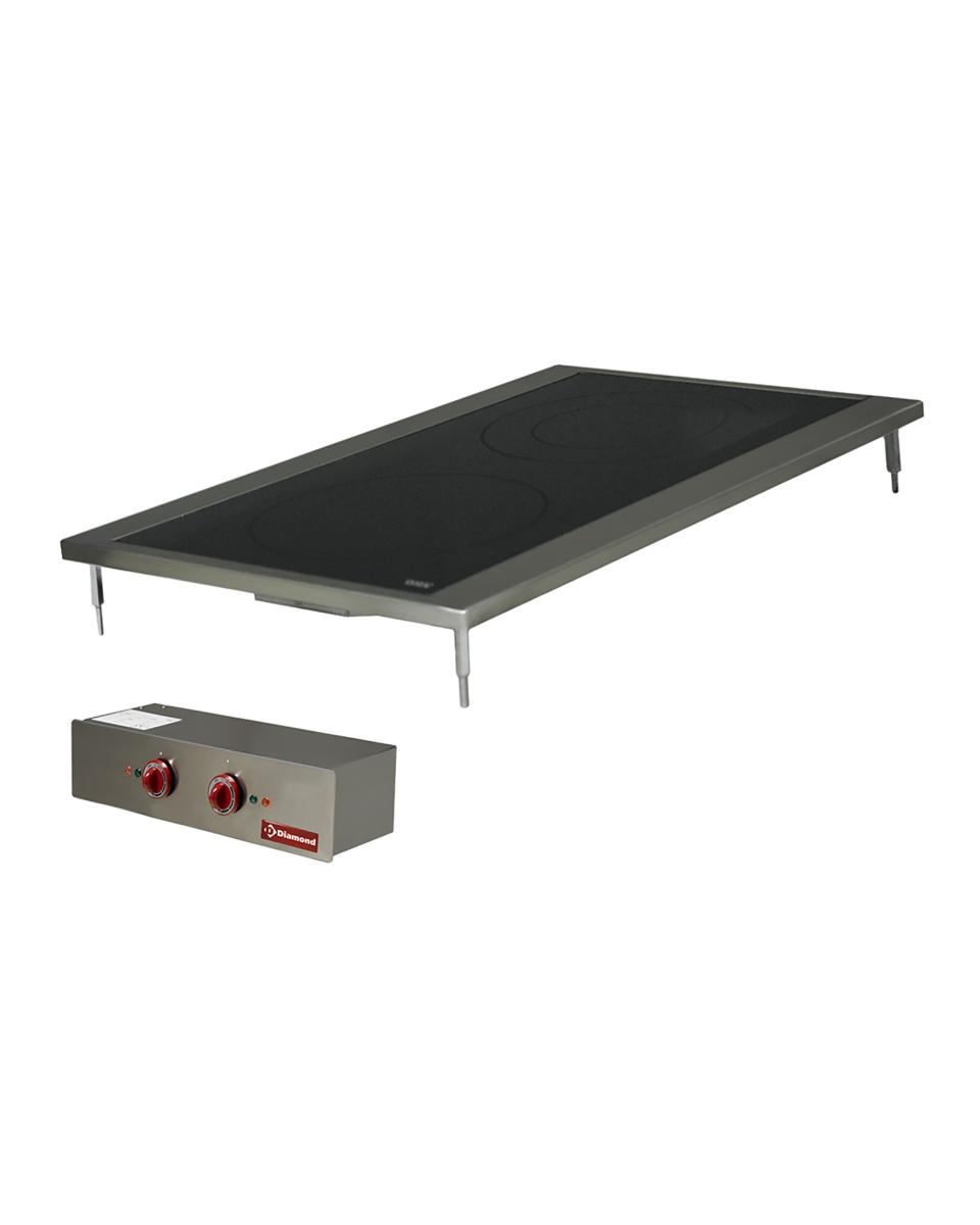 Cuisinière - Céramique - 2 Plaques - 2.1 + 2.5kW - Encastrable - Diamant - EDI/2VC4-230V/3-