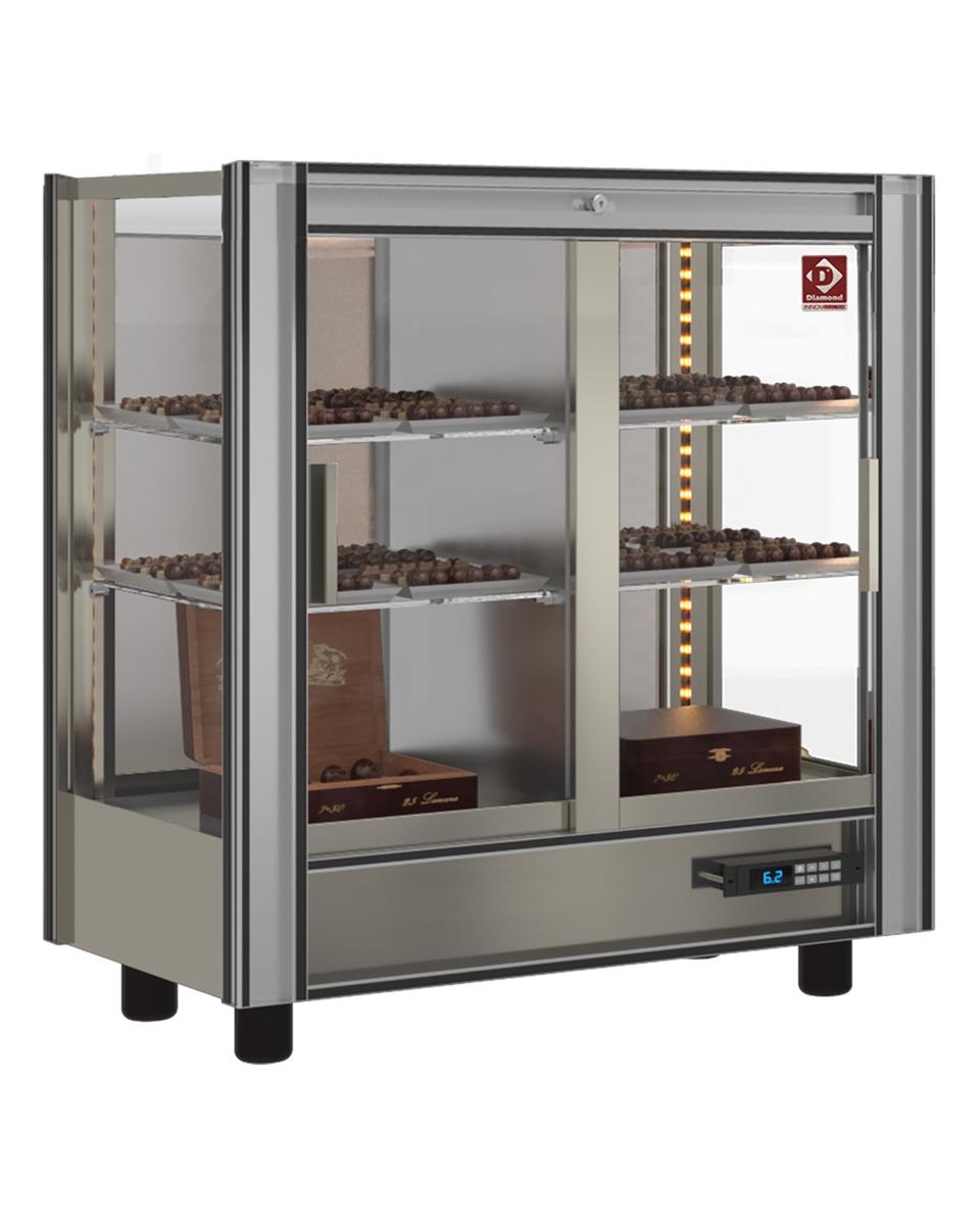 Vitrine chocolat - 216 Litres - Modèle traversant - H 93.8 x 86 x 53 CM - Diamant - PCC-1/TR