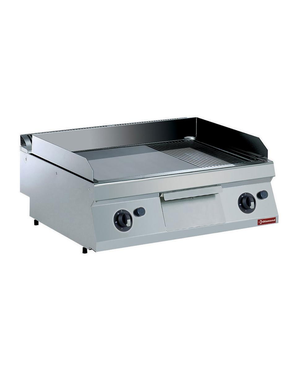 Plancha - Gaz - Lisse/Striée - Chrome - 80 CM - Diamant - G17/PMCD8T-N