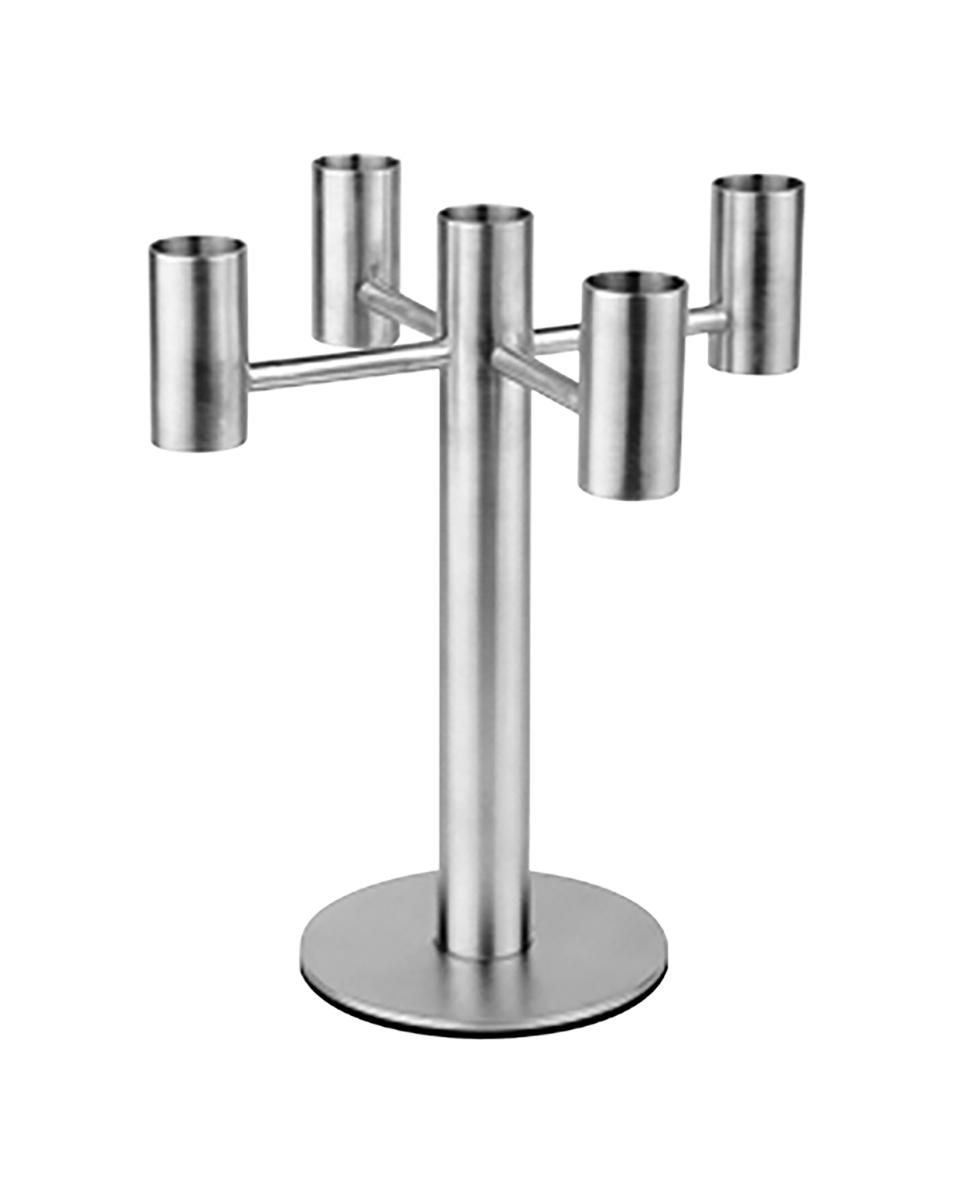 Bougeoir - H 20,5 CM - 0,1 KG - Ø18 CM - Inox - 130725
