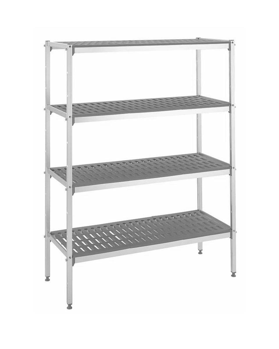 Rack - 4 niveaux - H 175 x 100 x 40 CM - Aluminium / Plastique - G-Line