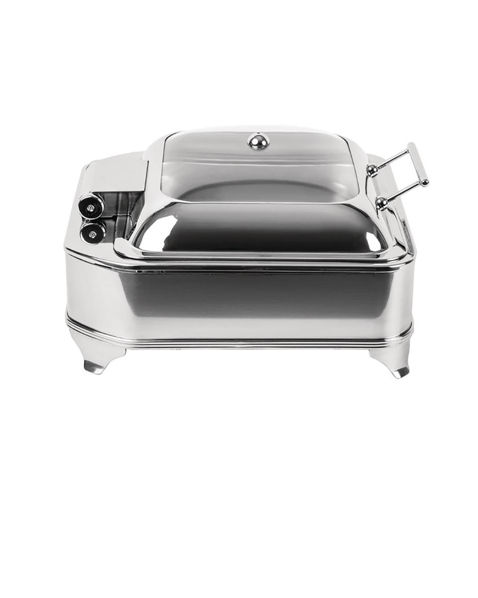 Chafing dish - 6 Litres - Argent - H 24 x 41 x 41 CM - 220 V - Inox/Verre - Olympia - CB730