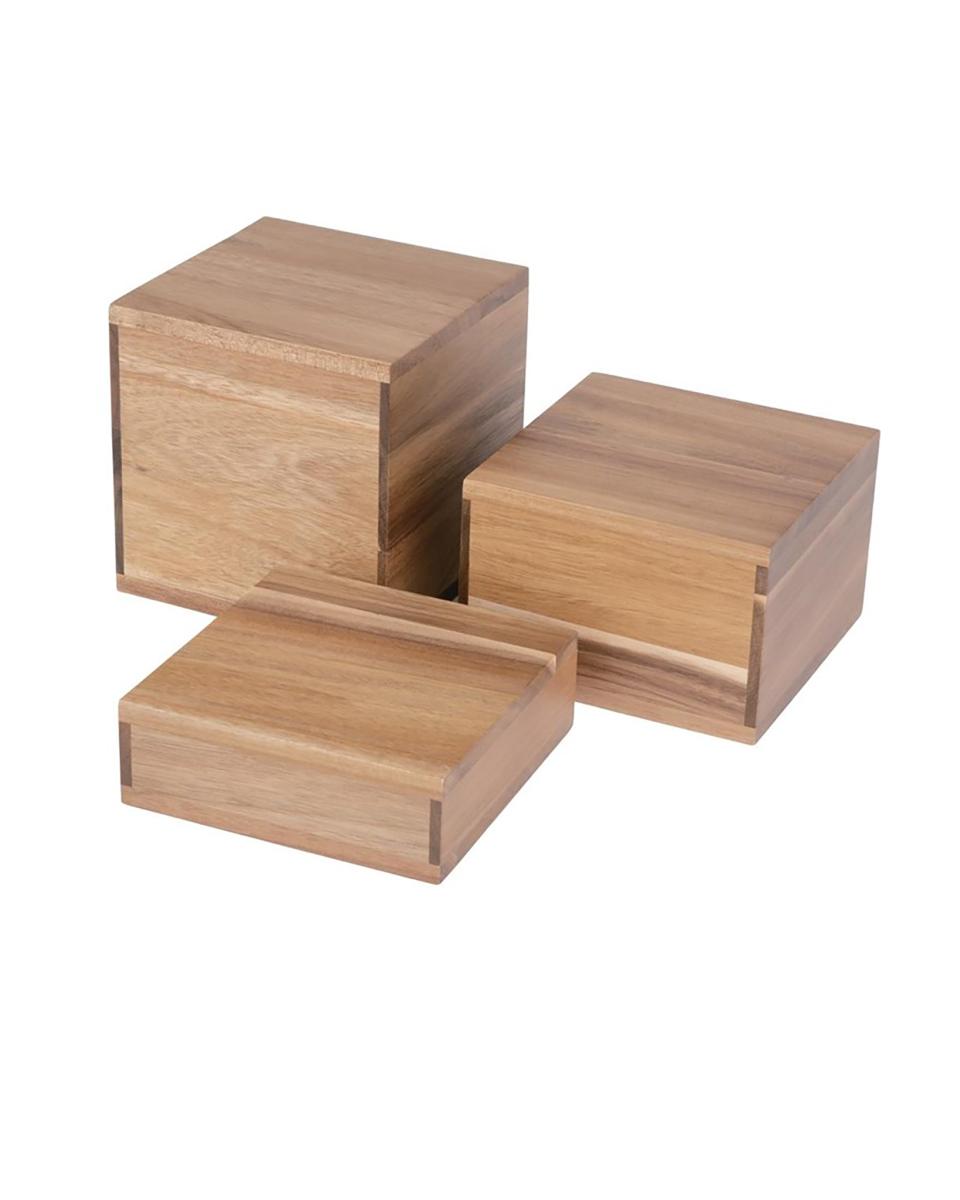 Rehausse buffet - 3 pièces - 15 x 15 CM - Bois d'acacia - Olympia - DF875