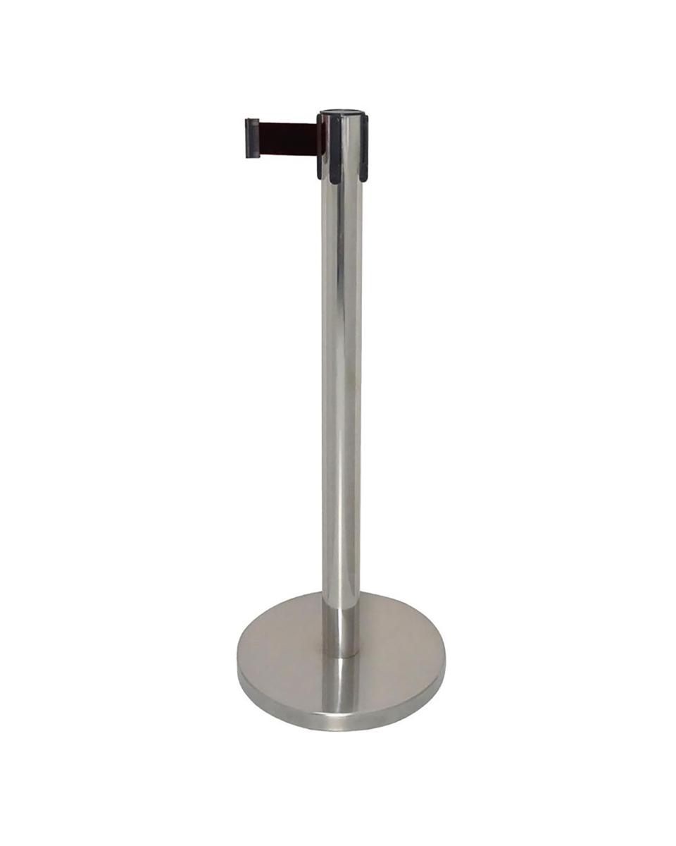 Poteau barrière - Noir - Ø 34,5 x H 96,5 x 35 x 35 CM - Inox - Boléro - GG724