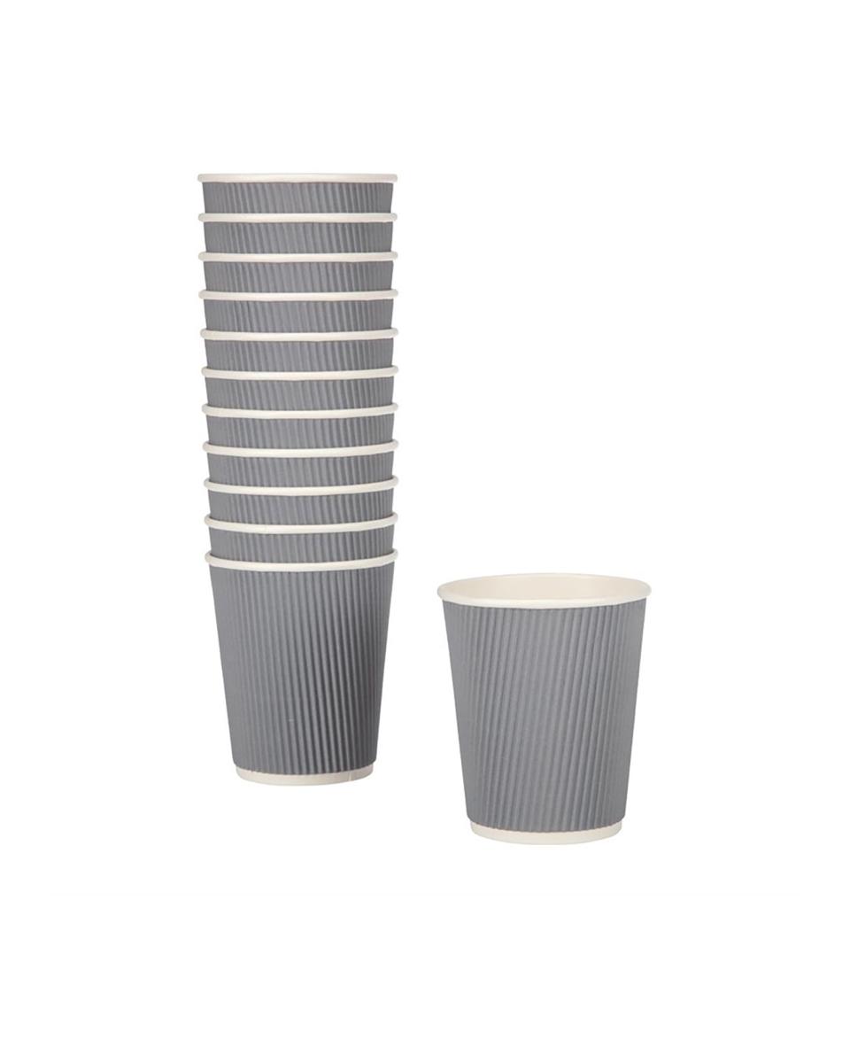 Gobelets à café jetables - 0,23 Litre - 25 pièces - Bleu/Gris - H 9 CM - Fiesta - GP430