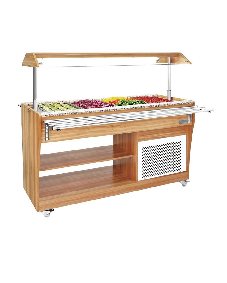 Bar à salade - 4 x GN 1/1 - H 133,8 x 149 x 76,6 CM - 170 W - 220-240 V - Polar - CR899