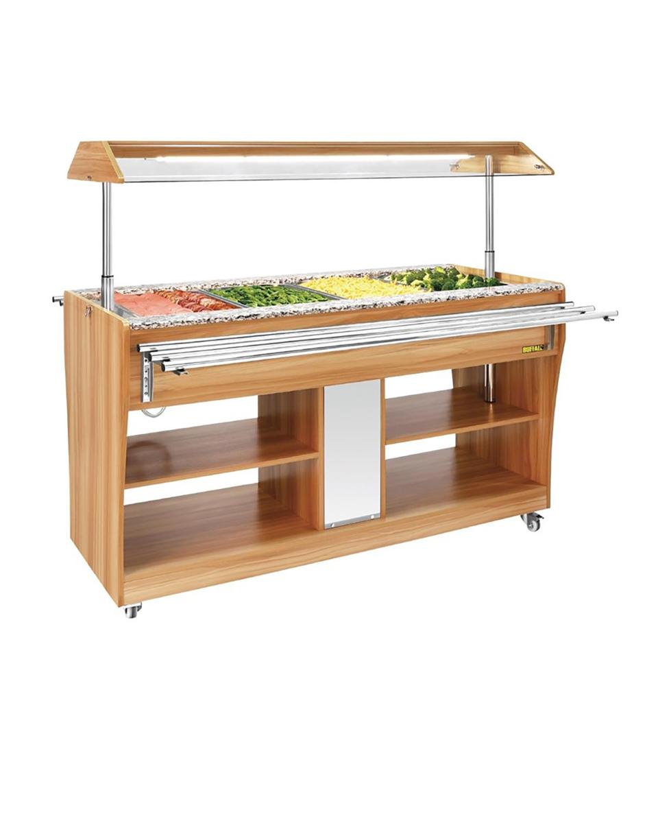 Buffet chaud - 4 x 1/1 GN - H 133,8 x 149 x 76,6 CM - 2000 W - 220-240 V - Buffalo - CR904