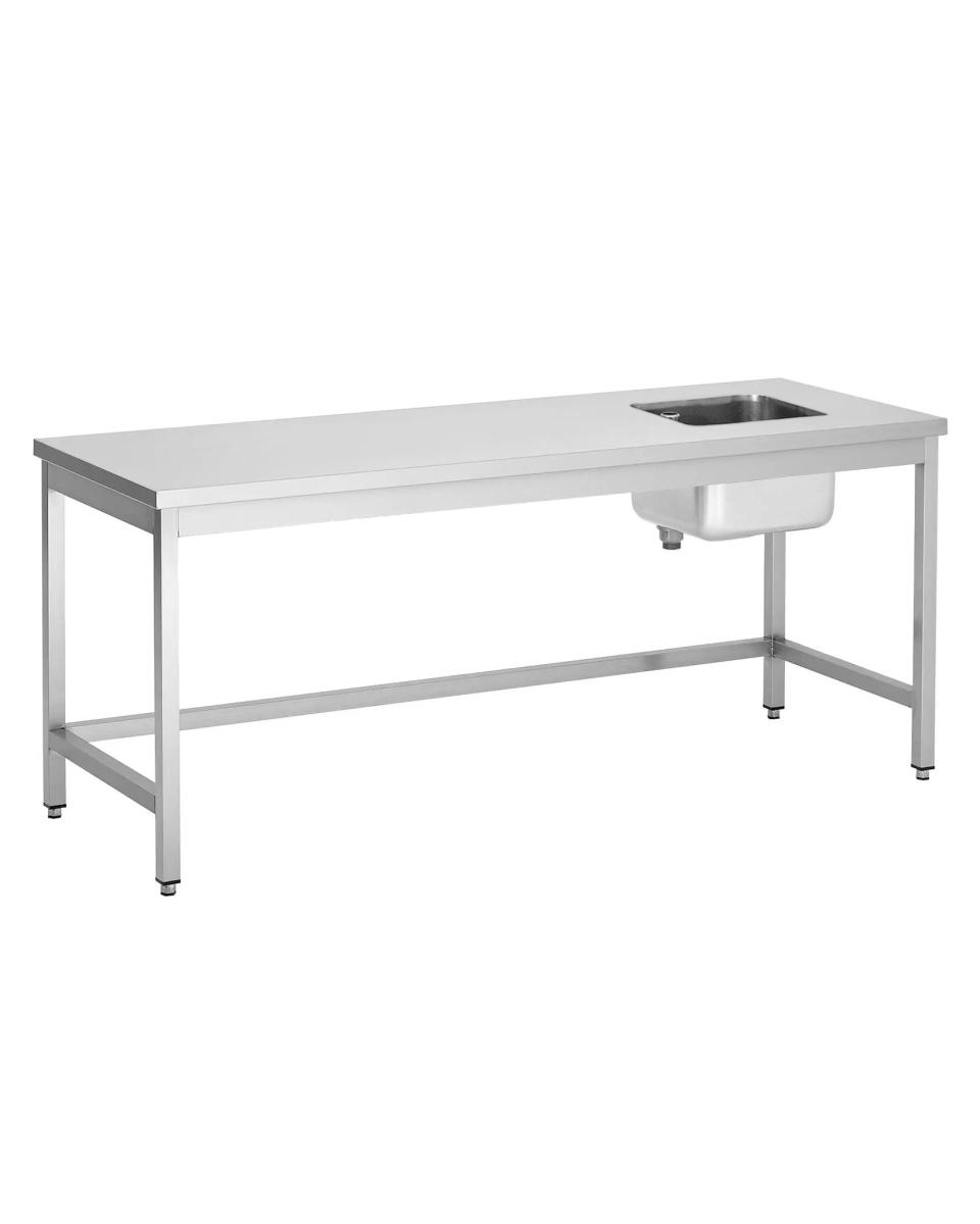 Table de Chef Inox - 1 Plateau Droit - Sans Tablette Inférieure - G-Line