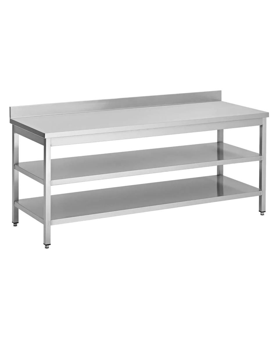 Table de travail inox - Double piètement - Bloc de chant vertical 10 CM - G-Line