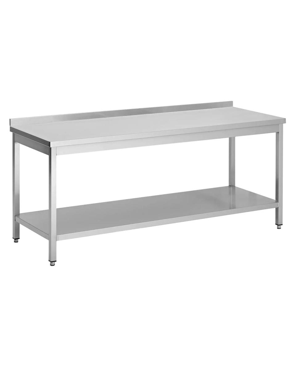 Table de Travail Inox - Avec Tablette Inférieure - Rebord Plat 4 CM - G-Line