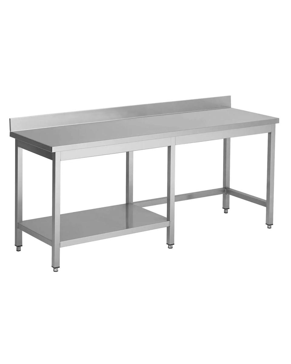 Table de Travail Inox - Demi Tablette Inférieure Gauche - Bloc Rebord Surélevé 10 CM - G-Line