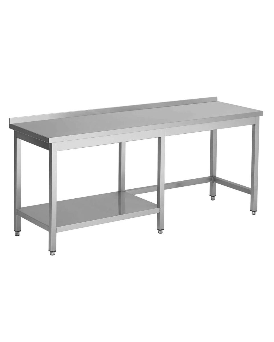 Table de Travail Inox - Demi Tablette Inférieure Gauche - Rebord Plat 4 CM - G-Line