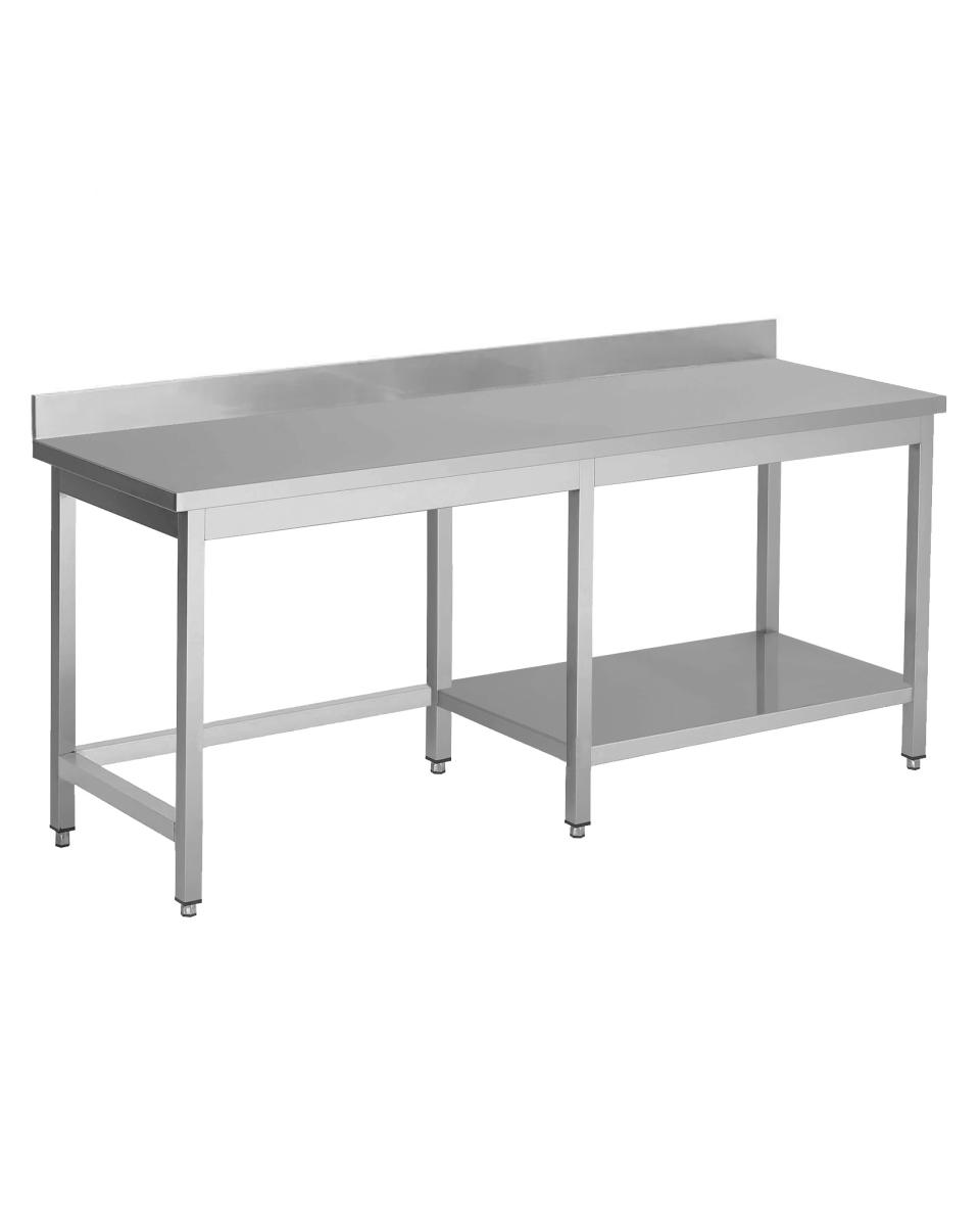 Table de Travail Inox - Demi Tablette Inférieure Droite - Bloc Rebord Surélevé 10 CM - G-Line