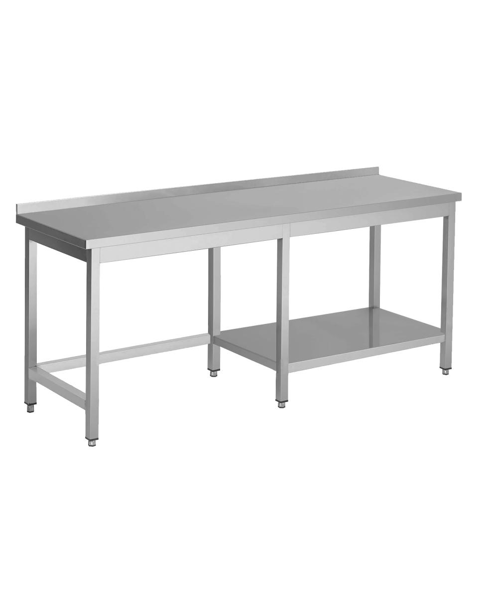 Table de Travail Inox - Demi Tablette Inférieure Droite - Rebord Plat 4 CM - G-Line