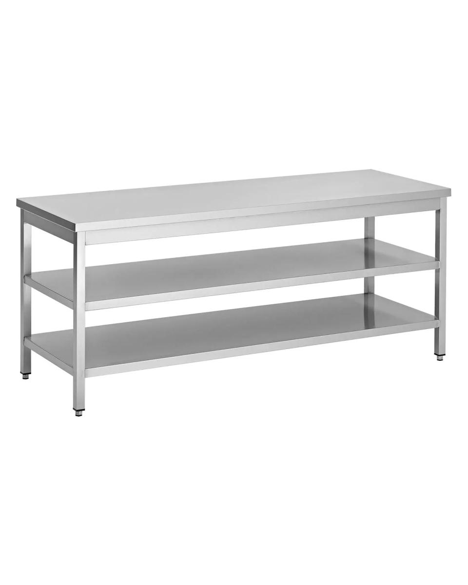 Table de travail en acier inoxydable - Tablette inférieure double - G-Line