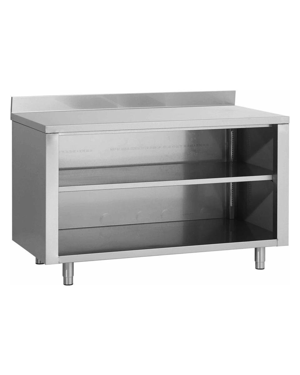 Table de travail fermée en inox - Sans portes - Bloc de chant vertical 10 CM - G-Line