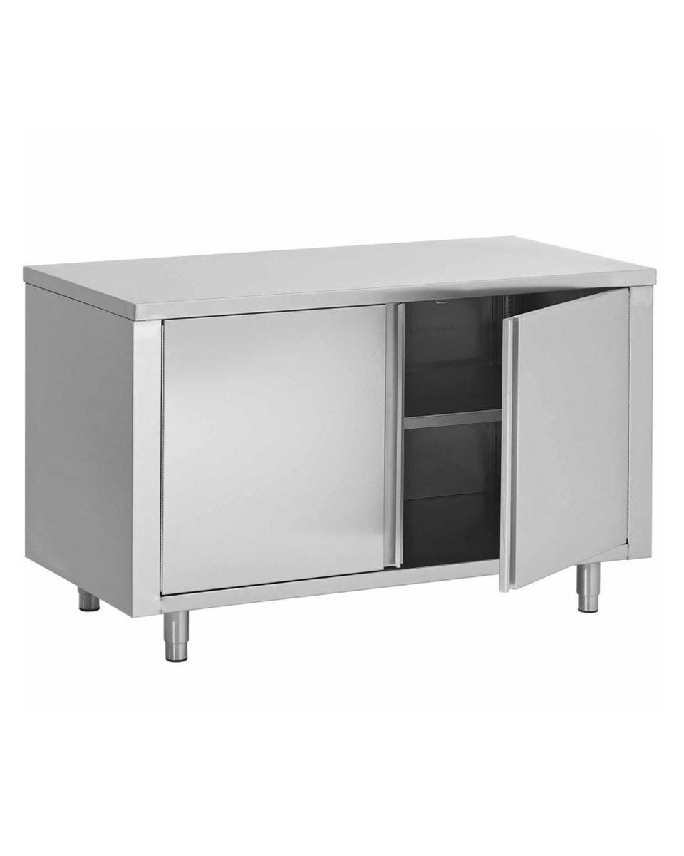 Table de travail fermée en inox - Portes tournantes - G-Line
