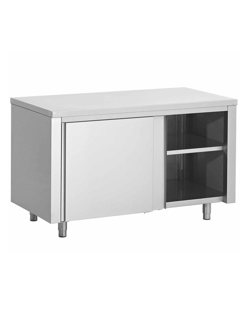 Table de travail fermée en inox - Portes coulissantes - G-Line