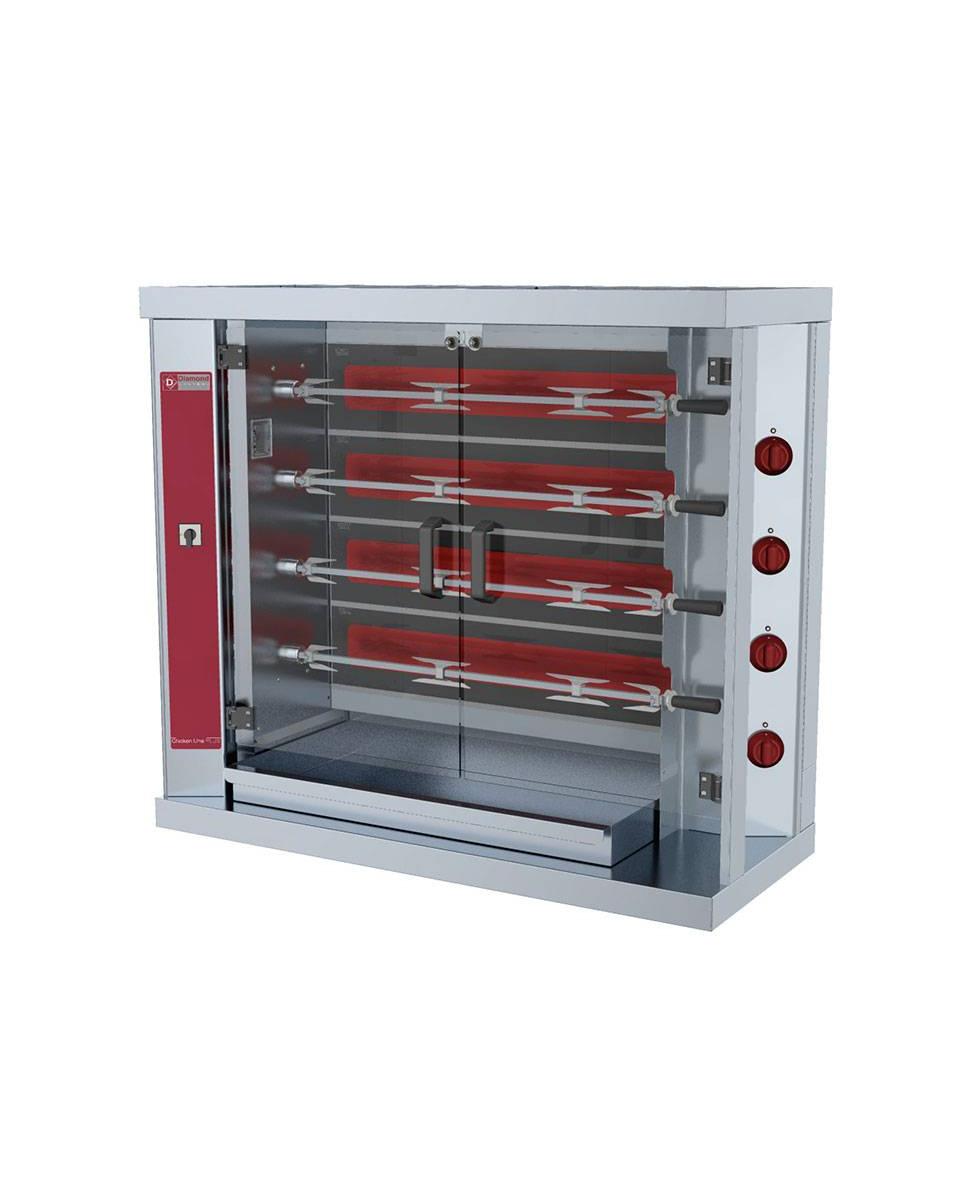 Grill poulet - Vitocéramique - 24 poulets - 400V - Diamant - RVE/4C-CM