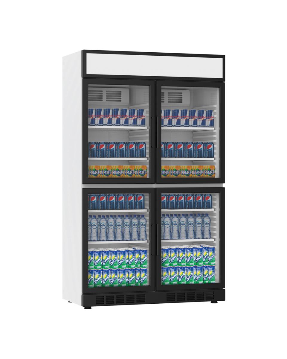 Réfrigérateur porte vitrée - 770 Litre - 4 Portes - Noir - H 199,4 x 120 x 60,5 CM - G-Line