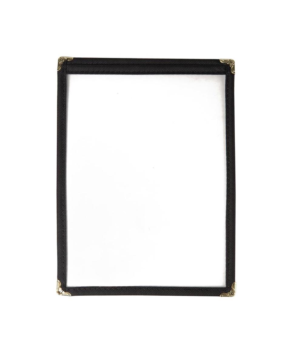 Porte menu - A5 - Noir - H 24 x 17,8 x 0,2 CM - Plastique - Olympia - E290
