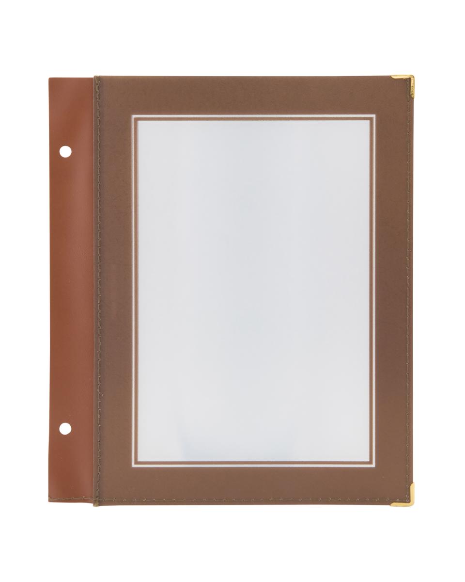 Pochettes pour cartes de menu - 5 pièces - A5 - Marron - Plastique - Securit