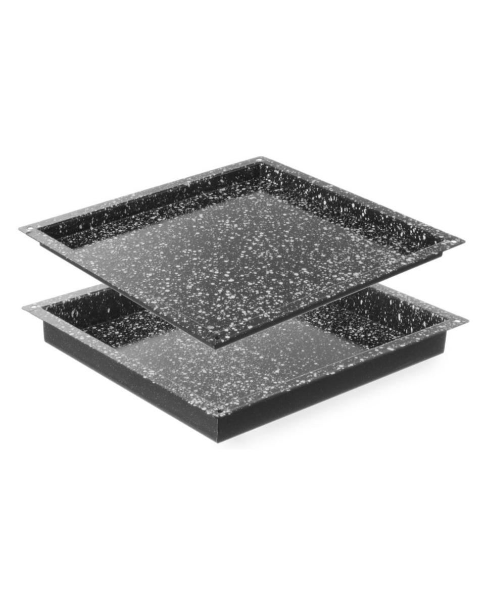 Bac Gastronorme émaillé - 2/3 - Inox - 34,5 X 32,5 X (H) 2 CM - Hendi - 890356