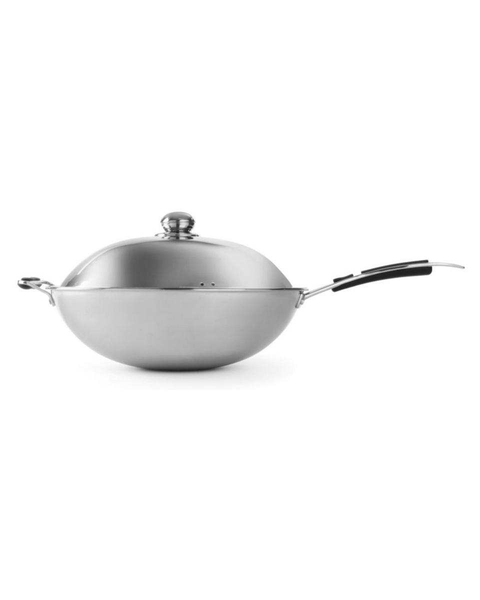Poêle wok - inox - Ø36 cm - Hendi - 239773