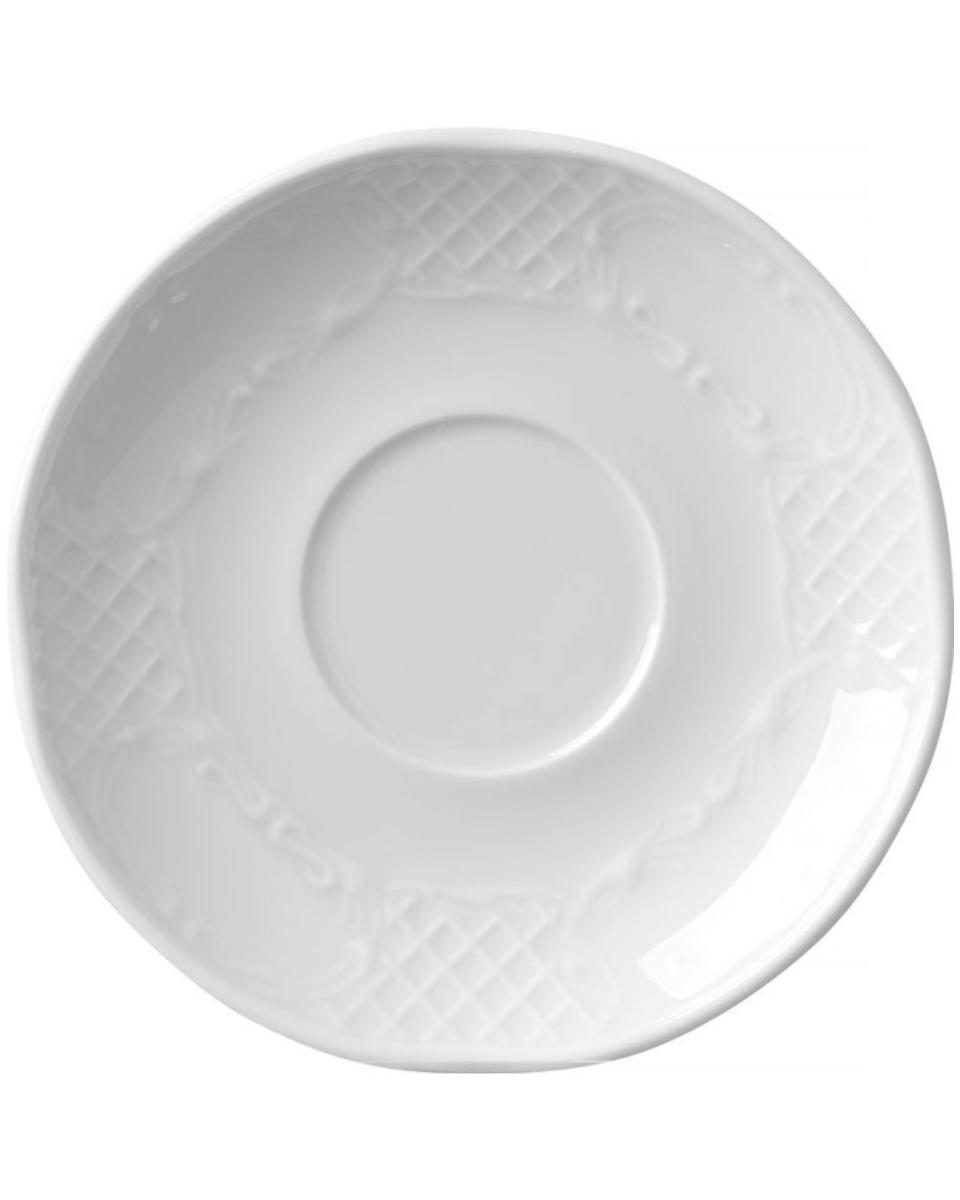 Soucoupe tasse à café et cappuccino - 12 pièces - Flora - Porcelaine - 13,8 CM - Hendi - 787151
