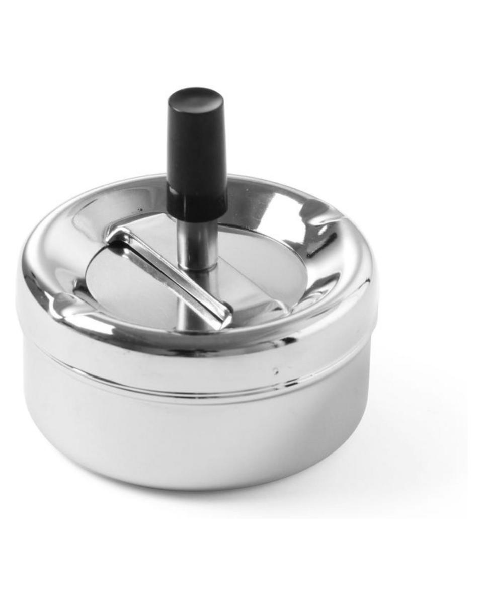 Cendrier - Bouton poussoir - Chromé - Inox - Hendi - 440209