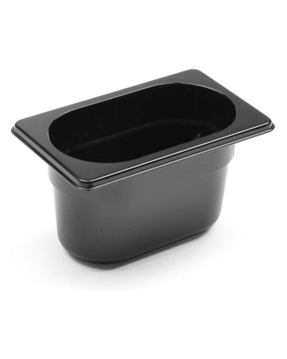 Bac gastronorme - 1/9 GN - 10 CM - Polycarbonate - Noir - Hendi - 862827